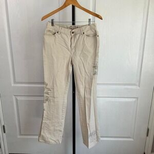 Ralph Lauren cream and white straight leg jean